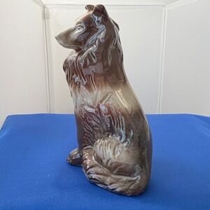 1970's Collie Dog Figurine Brown Cream Sitting Lassie 7" MCS Brazil #2523